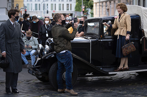 Mrs. Harris Goes to Paris by Anthony Fabian shooting, photo: Hero Squared